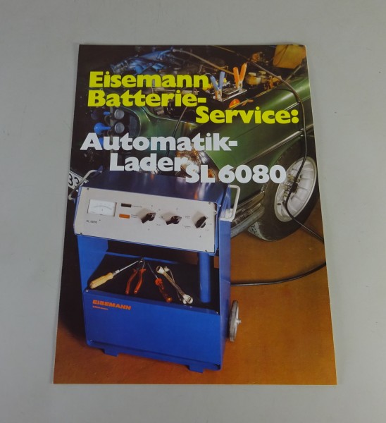 Prospekt / Broschüre Eisenmann Automatik-Batterie-Lader SL 6080 Stand 09/1971