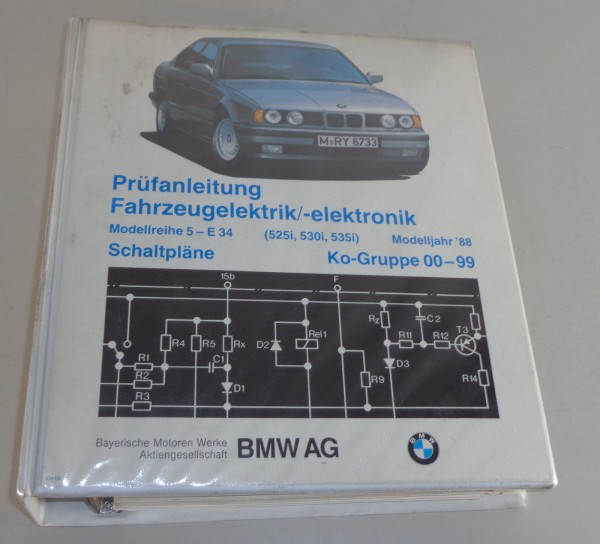 Prüfanleitung Fahrzeugelektrik/ -elektronik BMW 5er E34 525i 530i 535i ab 1988