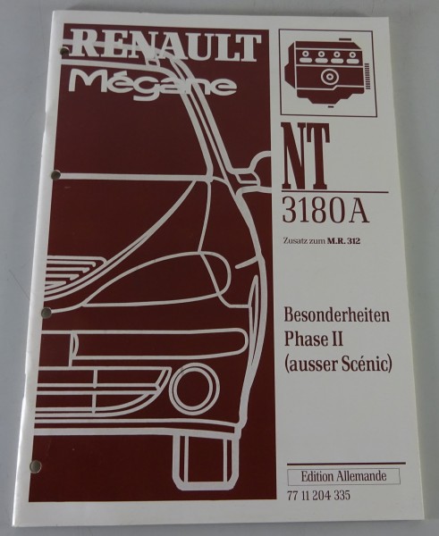 Werkstatthandbuch Renault Megane Besonderheiten Phase 2 (ausser Scenic) von 1999