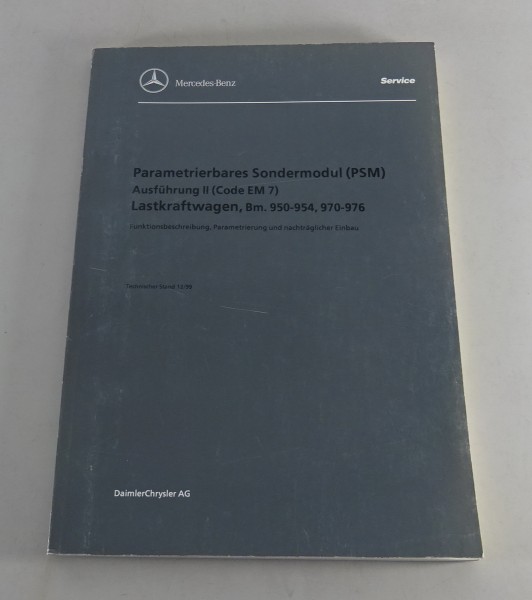 Werkstatthandbuch Mercedes Benz Actros Parametrierbares Sondermodul PSM, 12/1999