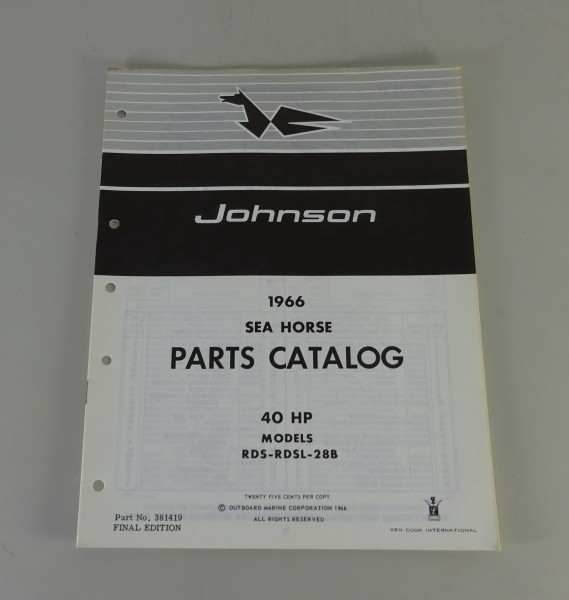 Teilekatalog OMC Johnson Outboards / Außenborder 40 PS Models Stand '66