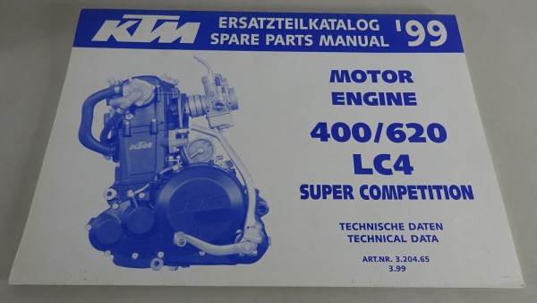 Teilekatalog Motor KTM 400/620 LC4 Super Competition Modelljahr 1999