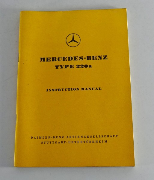 Owner's Manual / Handbook Mercedes Benz 220a Ponton W180 printed 11/1954