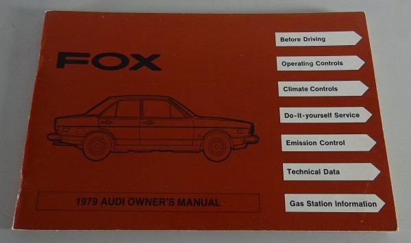 Owner´s Manual / Handbook Audi Fox / 80 B1 Typ 82 Modelljahr 1979 from 06/1978