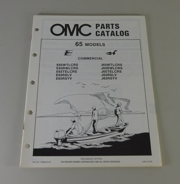 Teilekatalog Johnson Evinrude Outboards 65 Commercial Models Stand 9/1983