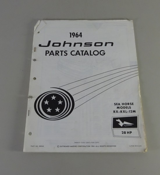 Teilekatalog OMC Johnson Outboards 28 PS Models von 1964