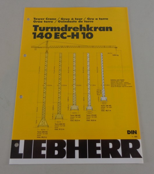 Datenblatt / Technische Beschreibung Liebherr Turmdrehkran 140 EC-H 10 von 2001