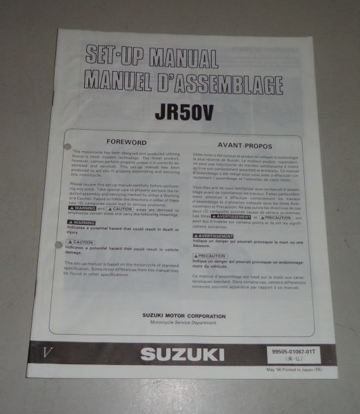 Montageanleitung / Set Up Manual Suzuki JR 50 Stand 05/1996