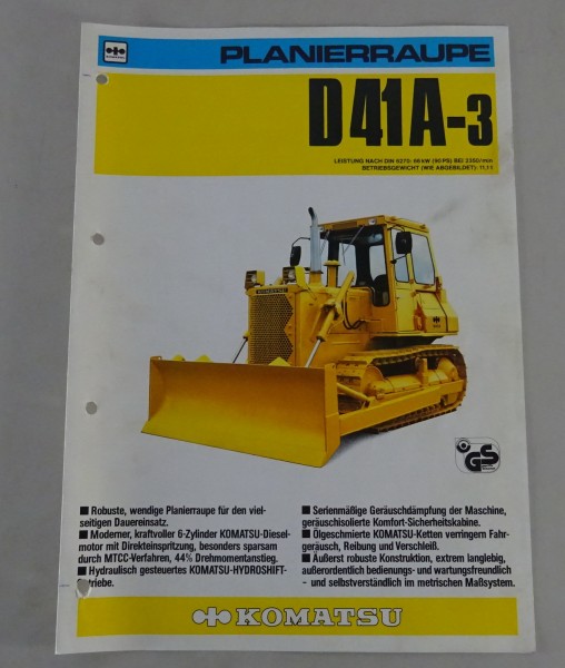 Prospekt / Datenblatt Komatsu Planierraupe D41A-3 / 90PS 11,1t