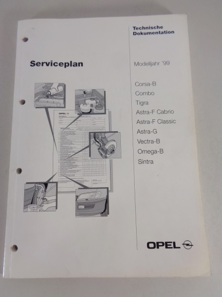 Werkstatthandbuch Serviceplan Corsa B, Combo, Tigra, Astra F, Vectra B, ab 1999