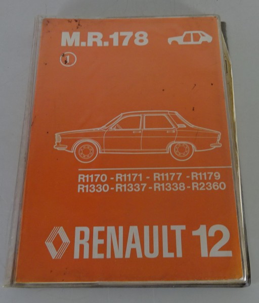 Werkstatthandbuch Renault 12 R12 R2360 1170 1171 1177 1179 1330 1337 1338, 1976