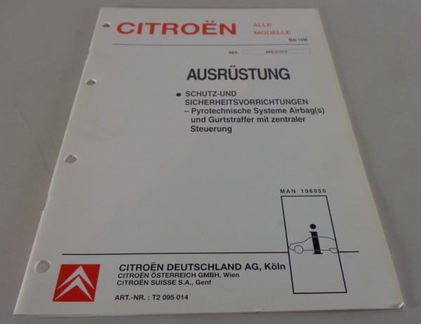 Werkstatthandbuch Citroen Xantia / XM / etc | Schutz- und Sicherheitsvorrichtung