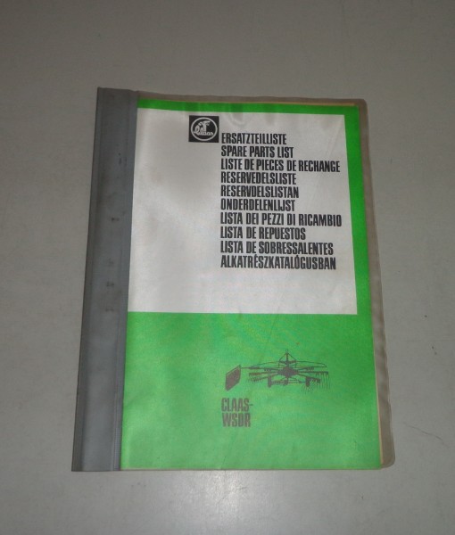 Teilekatalog / Spare Parts List Claas Schwader WSDR | 06/1981