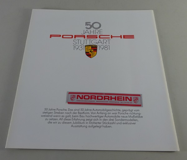 Prospekt Porsche 924 / 911 SC Coupe / 928 S + 50 Jahre Porsche 1931-1981