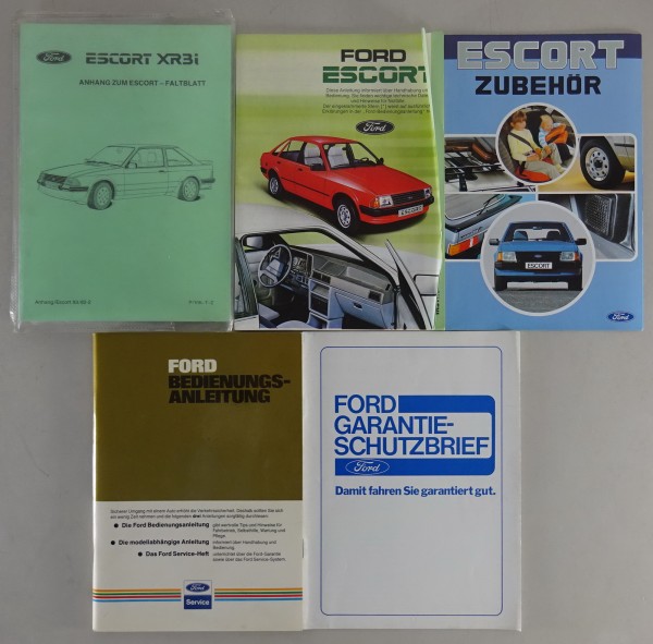 Bordmappe + Betriebsanleitung Ford Escort III + XR3i Stand 06/1983