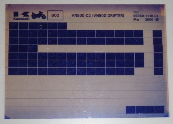 Microfich Ersatzteilkatalog Kawasaki VN 800 DRIFTER C2 Model 2000 Stand 03/00