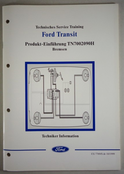 Technische Information Training Einführung Ford Transit Bremsen Bremssystem 1999