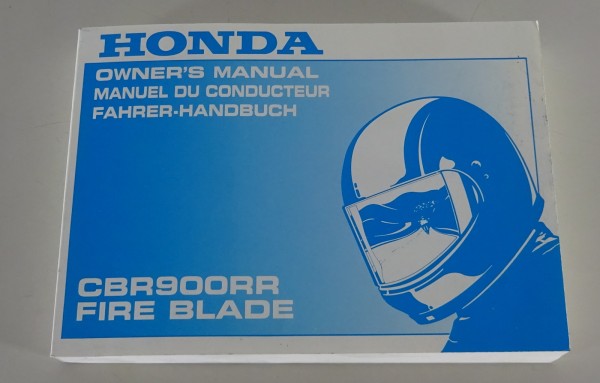 Betriebsanleitung / Owner´s Manual Honda CBR 900 RR Fire Blade Baujahr 2000