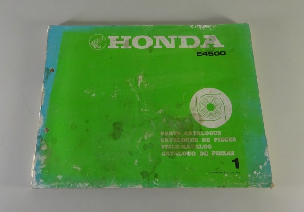 Teilekatalog / Parts Catalog Honda Generator E 4500 Stand 1978