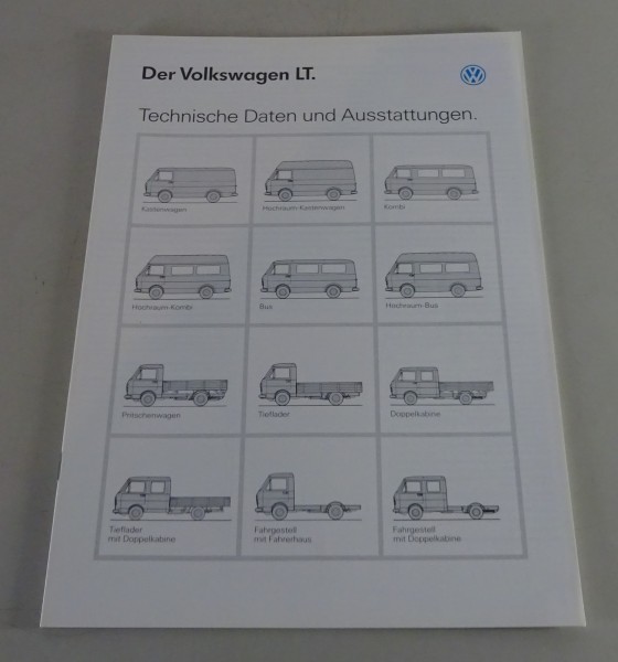 Prospekt Technische Daten & Ausstattungen VW LT Kastenwagen, Pritsche.. von 1990