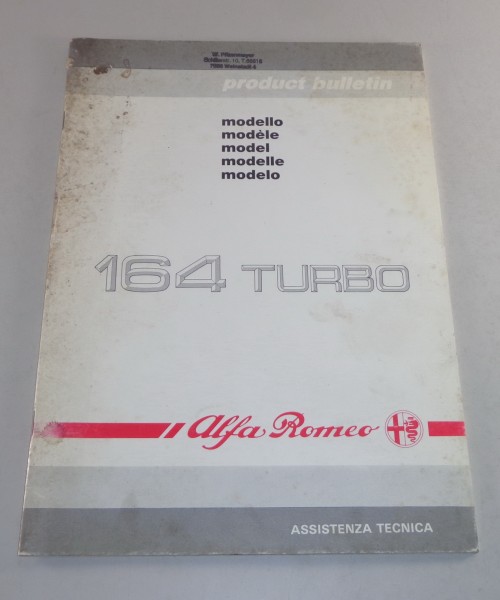 Product Bulletin / Einführungsschrift Alfa Romeo 164 Turbo Stand 01/1988