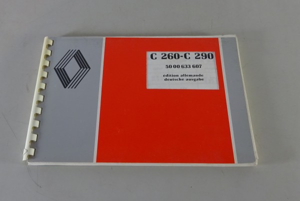 Betriebsanleitung / Handbuch Renault LKW C 260 - C 290 Stand 06/1989