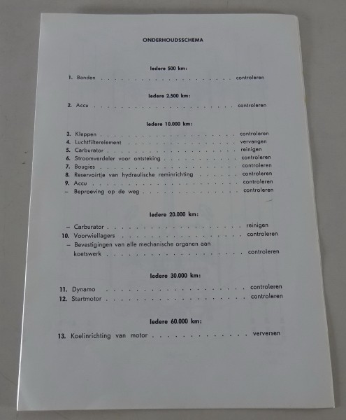 Schmierplan Fiat 500 Baujahr 1957 - 1975