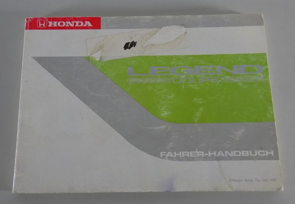 Betriebsanleitung / Handbuch Honda Legend Coupé Typ KA1-KA6 Stand 1987