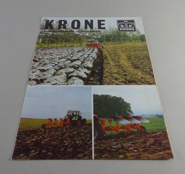 Faltprospekt / Broschüre Krone Volldrehpflüge Typenreihe Mustang Stand 05/1982