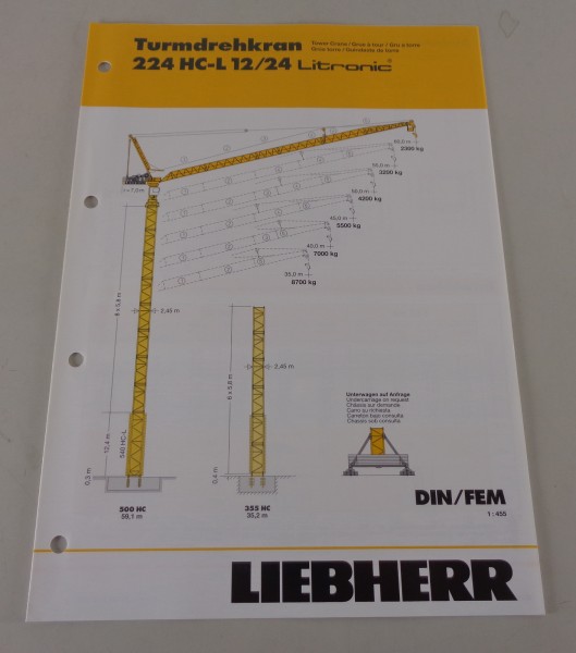 Datenblatt Liebherr Turmdrehkran 224 HC-L 12 / 24 Litronic von 04/2007
