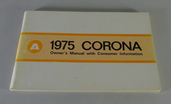 Owner´s Manual / Handbook Toyota Corona T100/T110/T120 from 1975