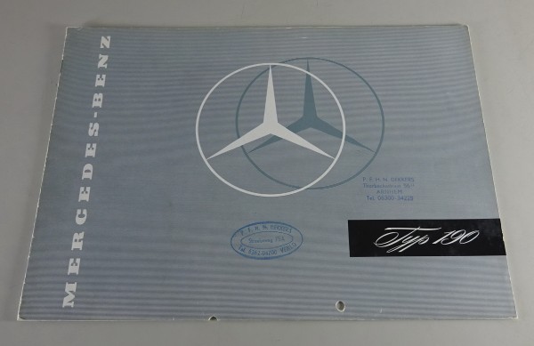 Prospekt / Broschüre Mercedes-Benz 190 W121 Ponton Stand 1956