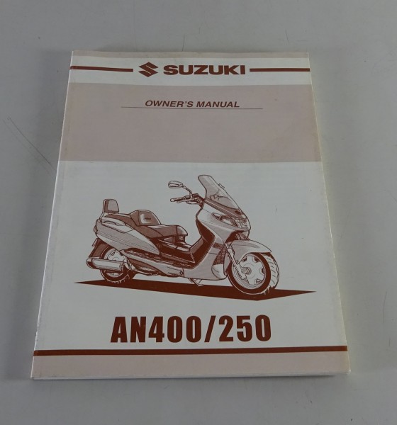 Owners Manual / Handbook Suzuki AN 400 / 250 Burgman von 06/2000