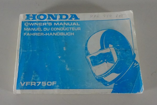 Betriebsanleitung / Handbuch Honda Motorrad VFR 750 F Stand 1992 DE | EN | FR