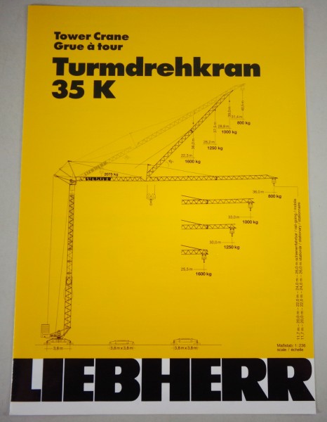 Datenblatt / Data sheet Liebherr „Turmdrehkran 35 K" Stand 03/1992