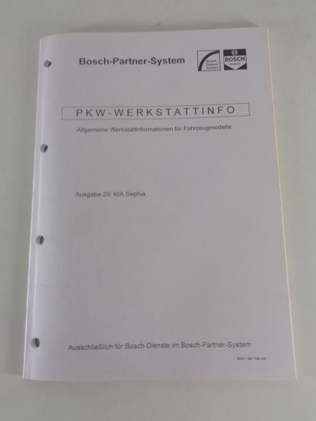 Werkstatthandbuch von Bosch für Kia Sephia Stand 10/1996