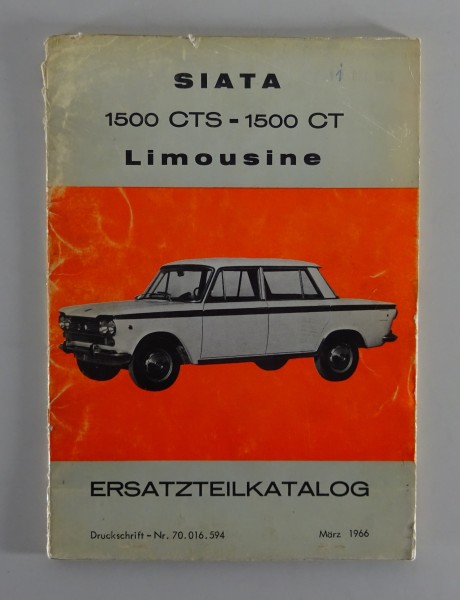 Teilekatalog Fiat / Siata 1500 CTS + CT Stand 03/1966