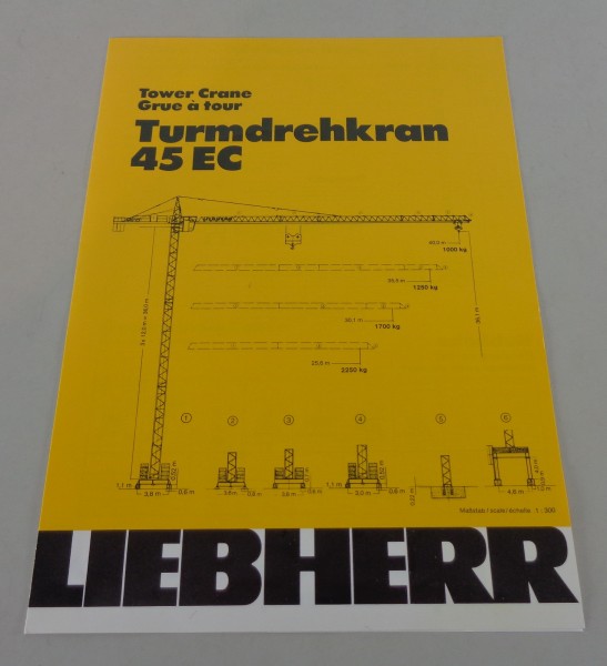 Datenblatt / Technische Beschreibung Liebherr Turmdrehkran 45 EC von 10/1987