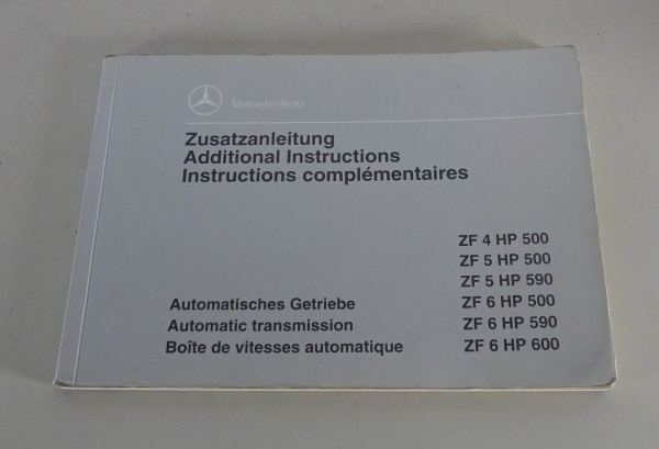 Zusatzanleitung Mercedes-Benz Automatisches Getriebe ZF 4 HP 500 etc. Stand 1993