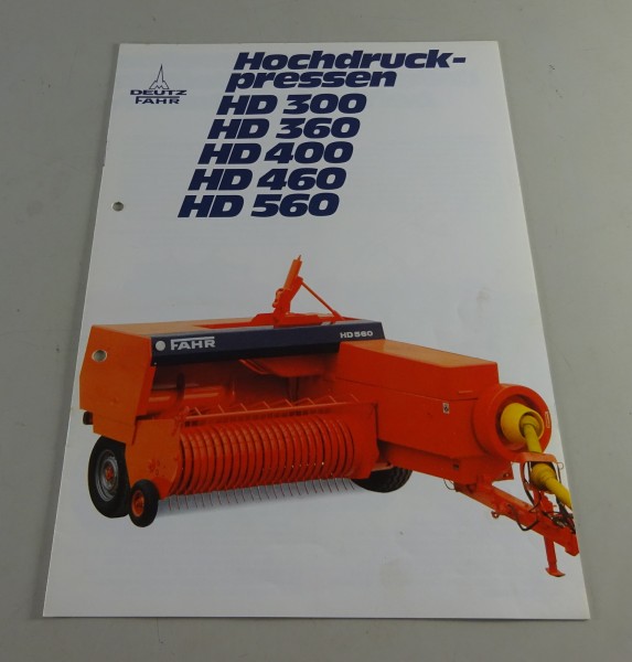Prospekt / Faltprospekt Deutz-Fahr Hochdruckpressen HD 300, 360 etc. von 04/1979