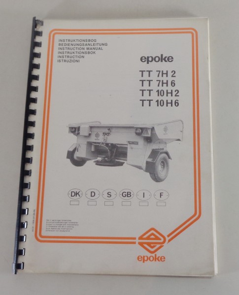 Betriebsanleitung / Teilekatalog Epoke TT 7H2 / 7H6 / 10H2 / 10H6 von 1984