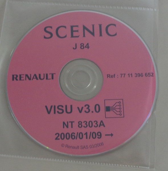 Elektrische Schaltpläne auf CD Renault Scenic J84 Modelljahr ab 01/2006