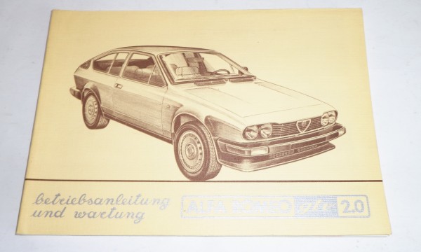 Betriebsanleitung und Wartung / Handbuch Alfa Romeo GTV 2.0 Stand 11/1980