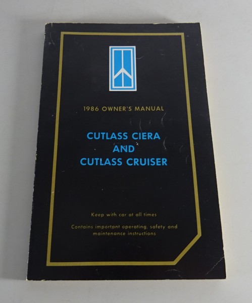 Owner´s Manual / Handbook Oldsmobile Cutlass Ciera & Cutlass Cruiser Stand 1986