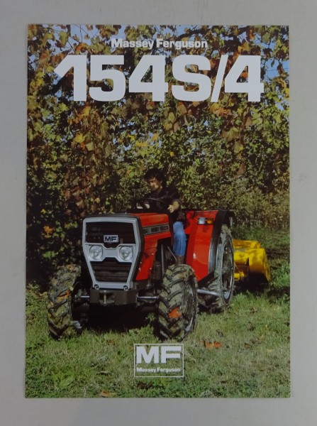 Prospekt / Prospektblatt Massey Ferguson Plantagenschlepper MF 154 S/4 v.1987