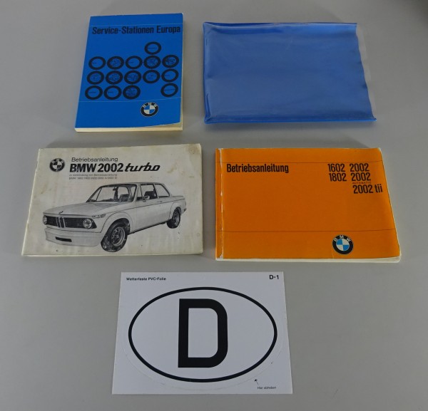 Bordmappe mit Betriebsanleitung / Handbuch BMW 2002 / 2002 turbo von 1973 / 1974