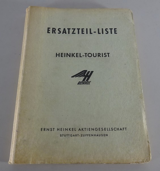 Teilekatalog Heinkel Tourist Typ 102-A1 / 103 A-0 / 103 A-1 Stand 08/1957