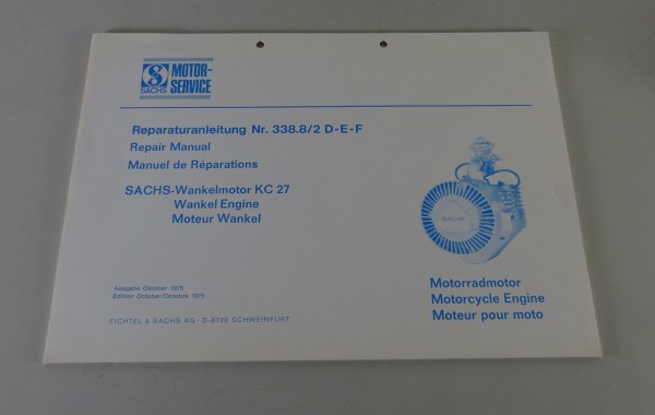 Reparaturanleitung Sachs Motor Sachs Wankelmotor KC 27 Motorradmotor D-E-F