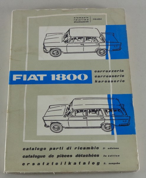 Teilekatalog Fiat 1800 Karosserie von 03/1961