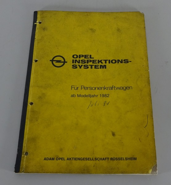 Werkstatthandbuch Inspektionssystem Opel alle Fahrzeuge ab Modelljahr 1982